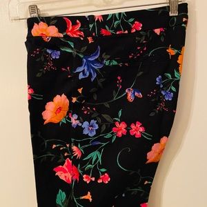 Black Flowered Pixie Pants